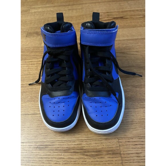 Nike Court Borough Mid 2 Blue Black Kids Boys Sneakers Shoes High Top Siz 4Y EUC main image 6